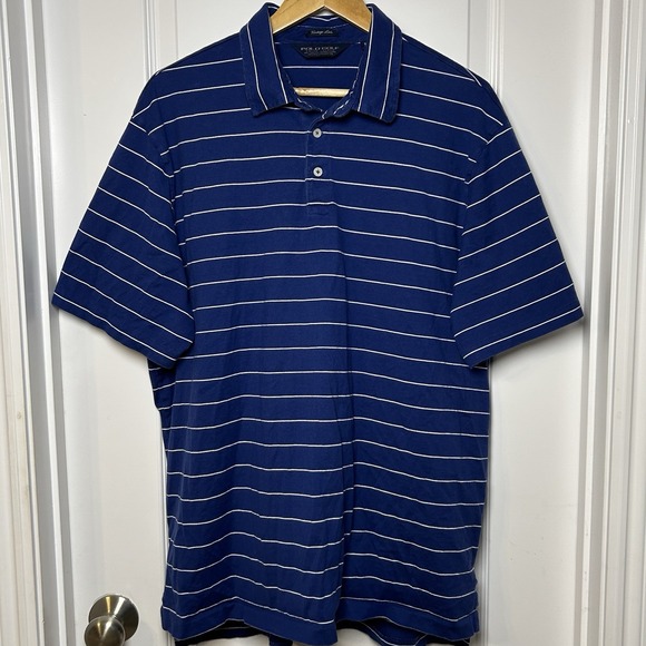 Ralph Lauren Polo Golf Other - Ralph Lauren Polo Golf Vintage Lisle Blue and White Striped Polo Shirt